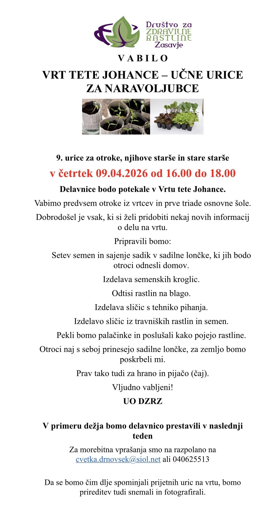 Učne urice za naravoljubce